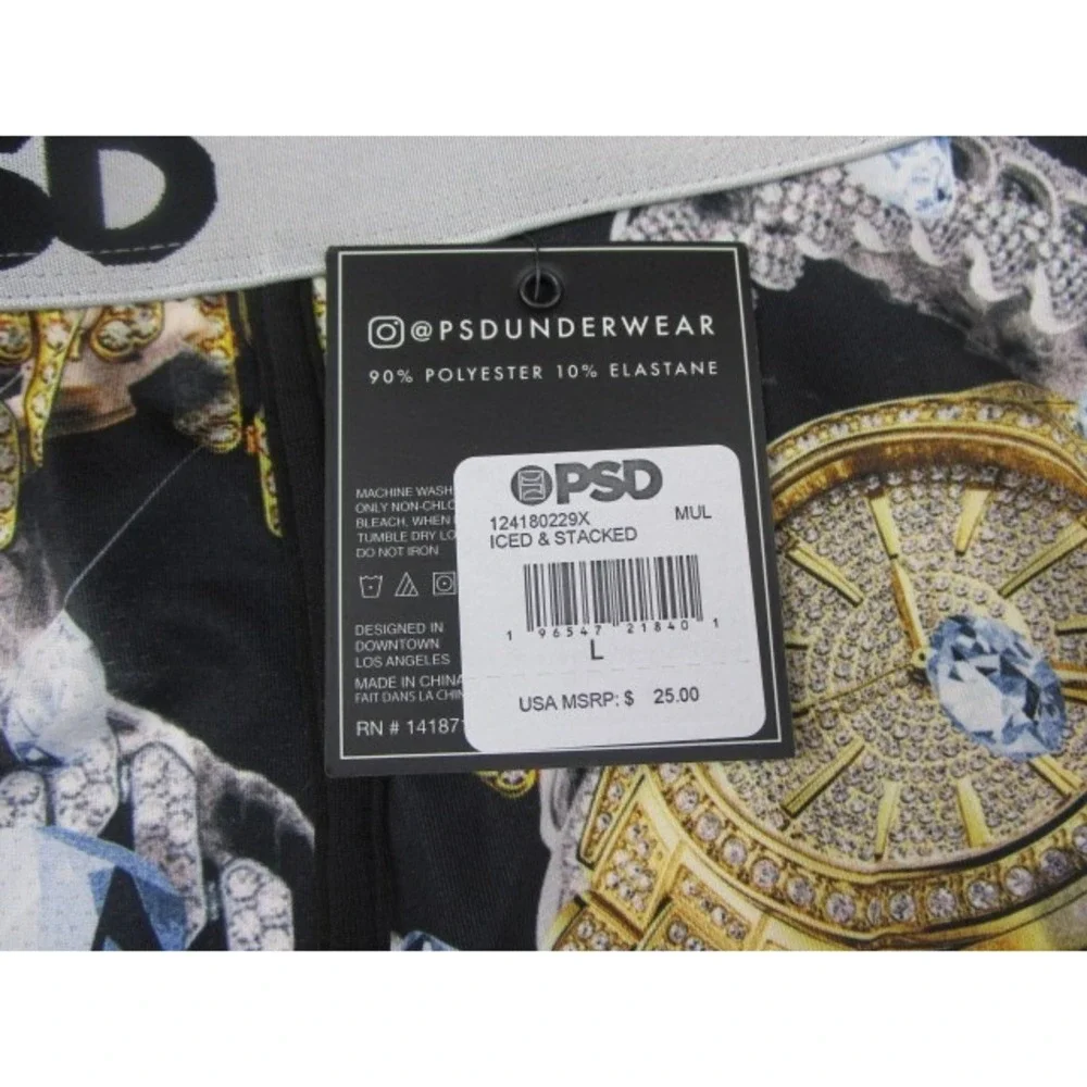 PSD Iced And Stacked Men's Size Large Underwear Boxer Briefs